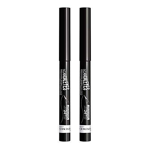 Rimmel, Scandaleyes Thick & Thin Eyeliner REDESIGN Black, 2 Count (Pack of 1)