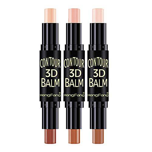 MEICOLY 6 Colors Contour Stick Double Head Facial Repair Bronzer Highlight Concealer Cruelty Free Makeup 2 in 1 Body 3D Shading Stick Foundation Cream Pen,3pcs Set