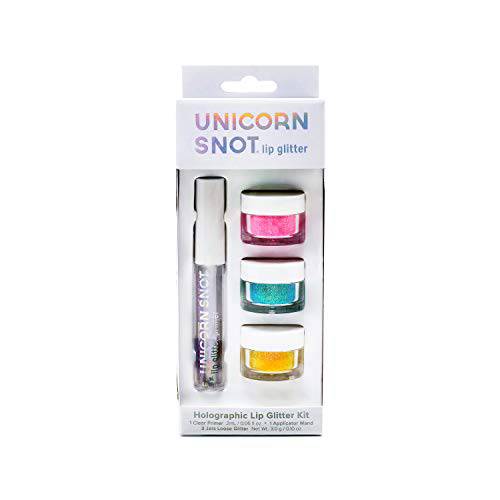 Unicorn Snot Hi Def Holographic Glitter Kit - Cosmetic Grade Hair, Face or Body Glitter - Christmas Gifts Ideas, Stocking Stuffers, Glitter Makeup for Holiday Face Paint - Asstd Colors+Primer