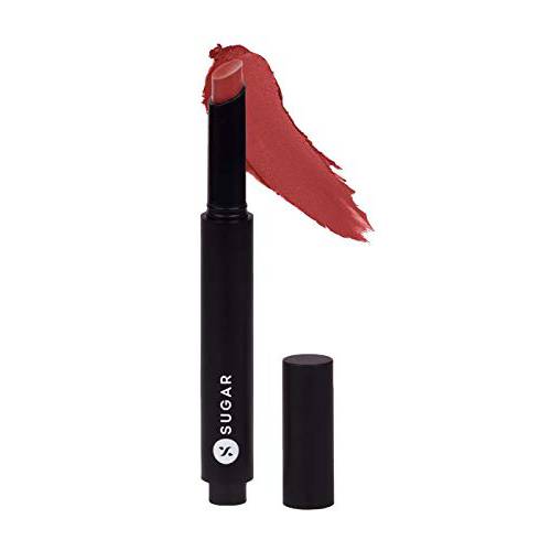 SUGAR Cosmetics Click Me Up Velvet Lipstick, Long Lasting, High-Pigmented - 03 Foxy Fawn (Burnt Red Brown Nude/Rusty Nude)