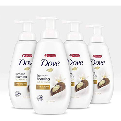 Dove Purely Pampering Body Wash with NutriumMoisture Technology Shea Butter and Vanilla Paraben Free Bodywash 13.5 fl oz 4 Count