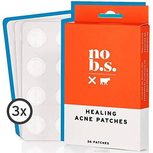No BS Healing Acne Patches - Hydrocolloid, Acne Spot and Pimple Treatment to Prevent Acne Scars. Invisible On All Skin Tones (1 BOX of 36ct)