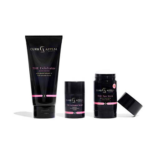 CURB APPEAL BEAUTY Self Tanner | Spa-level Customizable Exfoliation Formulated For All Skin Types | THE Exfoliator & THE Activator | femalefounders