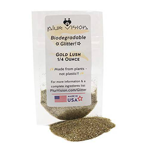 Extra Fine Biodegradable Glitter for Body Decoration, Cosmetics, Crafts, DIY Projects. Made from Plant Cellulose, Earth Friendly (1/4 Ounce, Bronze)
