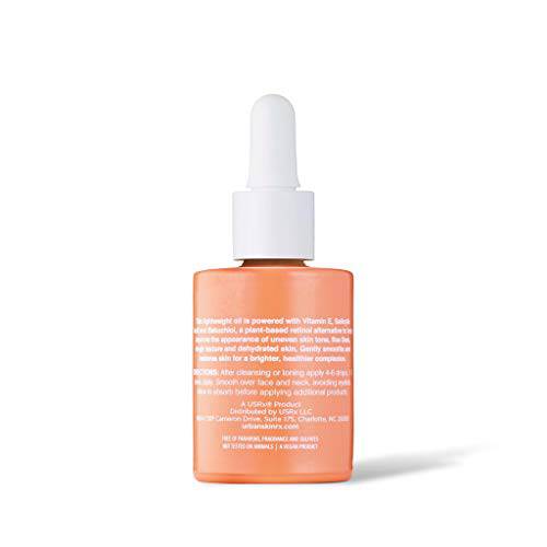 Urban Skin Rx Reti-Glow Gentle Resurfacing Night Oil | a Retinol-Alternative Lightweight Facial Oil for Resurfacing and Smoothing Skin with Bakuchiol and Vitamin E | 0.5 Oz