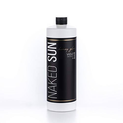 Naked Sun Honey Glow Violet Spray Tan Solution - 32 oz Airbrush Sunless Self Tanning Spray