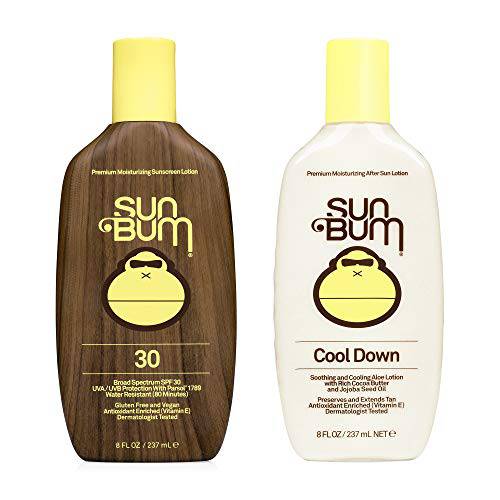 Sun Bum Sun Bum Original Spf 30 Sunscreen Lotion and Cool Down Gel Vegan and Reef Friendly (octinoxate & Oxybenzone Free) Broad Spectrum Moisturizing Uva/uvb Sunscreen and Aloe Gel With Vitamin E