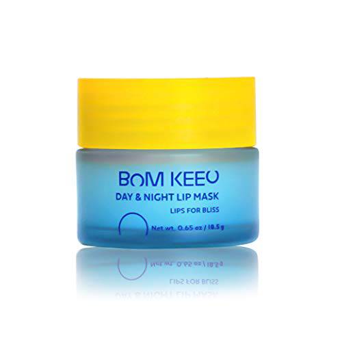Bom Keeo Lip Sleeping Mask & Day Lip Balm for Dry & Cracked Lips for Men and Women - Overnight Moisturizing Korean Lip Treatment with Avocado, Grapefruit, Coconut & Rosehip Oils