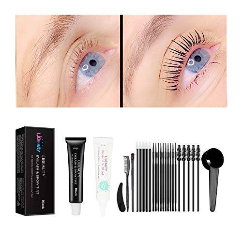 Black Lash Tint Kit At Home, 15ml Keratin Eyelash Dye, 6 Weeks Eyebrow Tinting Easy To Use Make Eyes Voluminous For Brow Lamiantion/Lift Aftercare (Black-Tint Kit Only)
