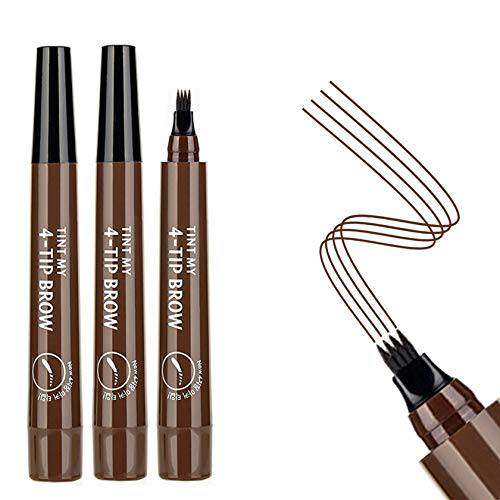 3PCS Dark Brown Eyebrow Pen - Waterproof Microblading Eyebrow Pen,Long Lasting,Easily Natural Eyebrow Makeup