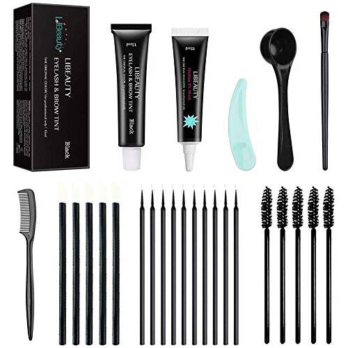 Libeauty Black Ti-nt Kit, Lash Color kit Hair Color Kit, 15ml Color Kit Black with Complete Tools for Salon Or at Home(Black)