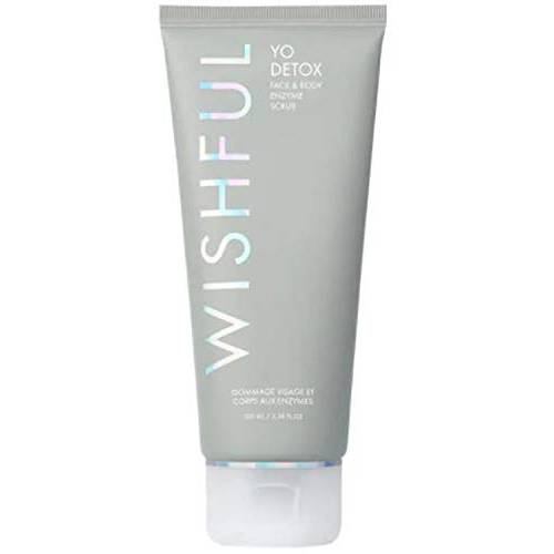 Wishful Yo Detox Face & Body Enzyme Scrub 3.38 Oz Formulated with Charcoal, Pineapple, AHA and BHA Gently Exfoliate, Refine, Purify And Smooth Skin Cruelty Free And Paraben Free