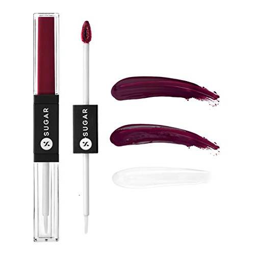 SUGAR Cosmetics Smudge Me Not Lip Duo - 25 Very Mulberry (Deep Berry) 2 In 1 Lipstick , Matte Finish , Glossy Finish, Hydrating Formula