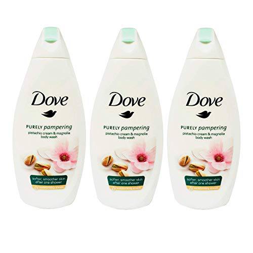 Dove Purely Pampering Pistachio Cream with Magnolia Body Wash, International Version - 25.4 Fl Oz / 750 mL x 3 Pack