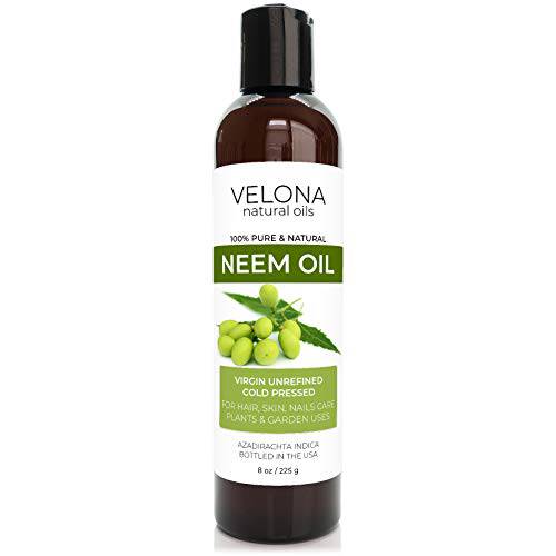 velona Neem Oil 8 oz | 100% Pure and Natural Carrier Oil | Virgin, Unrefined, Cold Pressed | Hair Growth, Body and Skin Care | Use Today - Enjoy Results