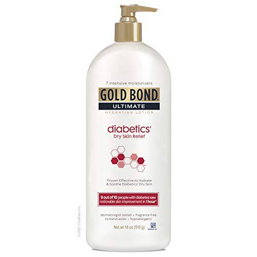 Gold Bond Ultimate Hydrating Lotion Diabetics’ Dry Skin Relief, Moisturizes & Soothes, 18 oz.