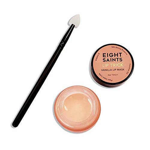 Eight Saints Lip Trick Vanilla Lip Mask, Natural and Organic Lip Gloss Treatment for Full, Soft Lips, Plumping, Hydrating, and Wrinkles , .5 Ounces