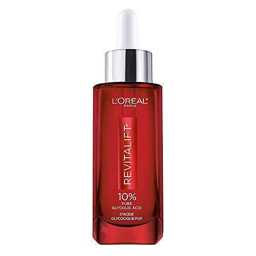 L’Oreal Paris Skincare 10% Pure Glycolic Acid Serum for Face from Revitalift Derm Intensives, Dark Spot Corrector, Even Tone, Reduce Wrinkles, Glycolic Acid Peel, Exfoliator With Aloe, Hydrate, 1.7 Oz