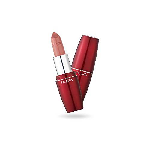 PUPA Milano Pupa Volume - Plumping, Hydrating, Cream Formula Lipsticks - Lasting Color That Stays On Lips All Day Long - Lustrous, Flattering Shades For All Skin Complexions - 100 Nude - 0.123 Oz