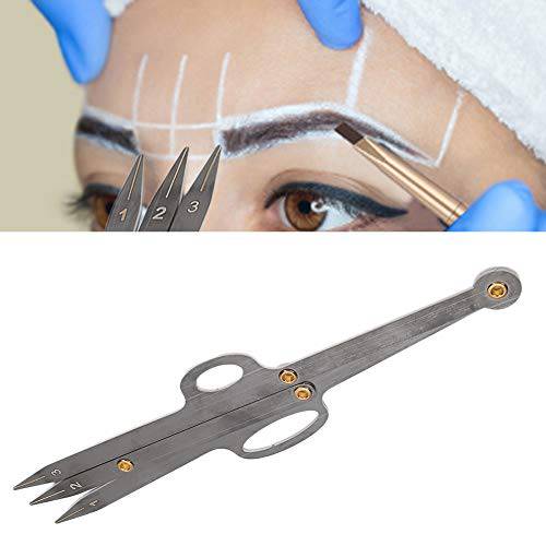 Eyebrow Stencil Ruler, Eyebrow Stencil Positioning DIY Ruler Calipers Microblading Supplies Shaper Ruler Permanent Makeup Gold Ratio Eyebrow Measure Stainless Steel Eyebrow Measuring Tool (black)