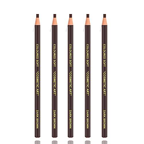 Waterproof Eyebrows Pencil Microblading Eyebrow Pen Supplies Pull Cord Peel-off Brow Pencil Long-Lasting Clear Wild Eyebrows (5 Dark Brown)