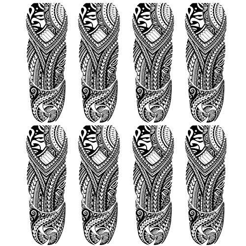 Tribal Totem Tattoos Sleeve, 8-Sheet Large Full Arm Sleeve Tattoos, Fake Totem Sleeve Men Tattoos Makeup Set for Party Outfit Supplies