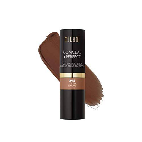Milani Conceal + Perfect Foundation Stick - Cocoa (0.46 Ounce) Vegan, Cruelty-Free Cream Foundation - Cover Under-Eye Circles, Blemishes & Skin Discoloration for a Flawless Finish