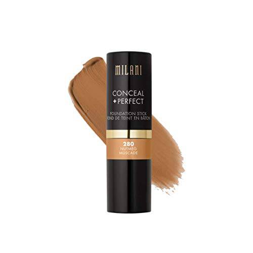 Milani Conceal + Perfect Foundation Stick - Nutmeg (0.46 Ounce) Vegan, Cruelty-Free Cream Foundation - Cover Under-Eye Circles, Blemishes & Skin Discoloration for a Flawless Finish