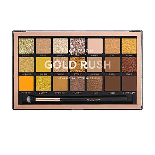 Gold Rush Eyeshadow Palette Collection & Brush by Profusion Cosmetics