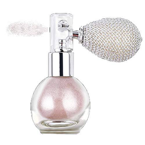 GL-Turelifes Highlighter Loose Powder Spray Glitter Powder Spray Shimmer Sparkle Powder Makeup Spray for Hair Face Body Cosmetic (3 Nude Pink)