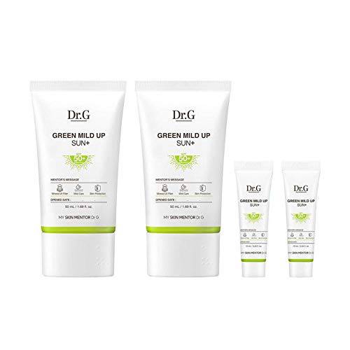 Dr.G Green Mild Up Sun Plus SPF50+ / PA++++ 50ml(1.69fl.oz) x 2ct, 10ml(0.33fl.oz) x 2ct / For sensitive skin, mild mineral sunscreen, fragrance-free