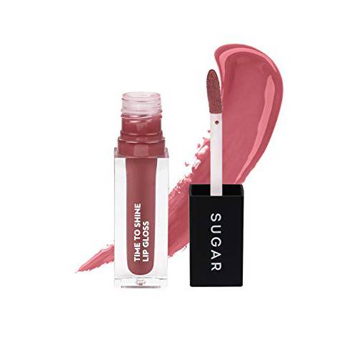 SUGAR Cosmetics Time To Shine Lip Gloss - 02 Velma Pinkley (Pink Nude) Non-Sticky Formula , Jojoba Oil Infused