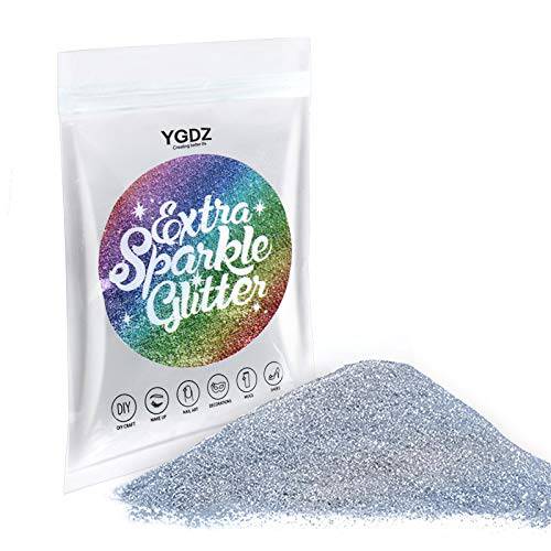 Silver Glitter, YGDZ 150g Extra Fine Holographic Silver Glitter for Nails Body Face Eye Hair Festival Decoration Resin Crafts