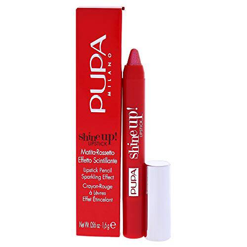 PUPA Milano Shine Up Lipstick - Provides Definition And Fullness - Two In One Crayon - Achieve Full Metallic Finish - Provides Extreme Shimmer - Long Lasting - 002 First Love - 0.056 OZ