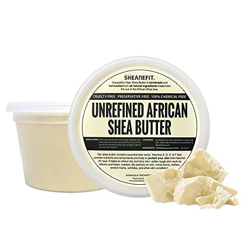 Sheanefit Raw Unrefined African Shea Butter, Natural Body Butter, Soft & Smooth Daily Moisturizer For Face & Body Ivory 16oz (Pack of 1)