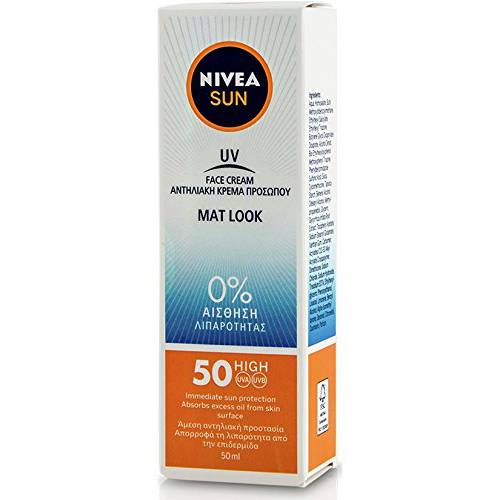 Nivea Sun UV Sunscreen Face Shine Control Cream for Mat Look SPF50, 50ml