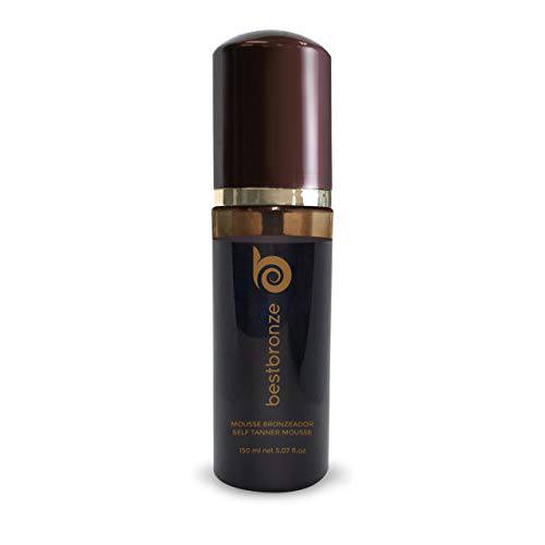 Best Bronze Tinted Self Tanner Mousse, 5.07 fl oz, Fragrance-Free - Natural, Vegan Tanning Foam with Vitamin E, Polyglutamic Acid for All Skin Tones and Types - Easy-to-Use Bronzing Mousse