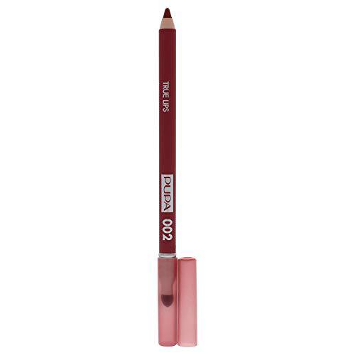 PUPA Milano True Lips Blendable Lip Liner - Dual-Ended Matte Lining Color and Brush - Light and Creamy, Hydrating, High Pigment, Smudge Proof Formula - Paraben Free - 002 Tea Rose - 0.042 oz