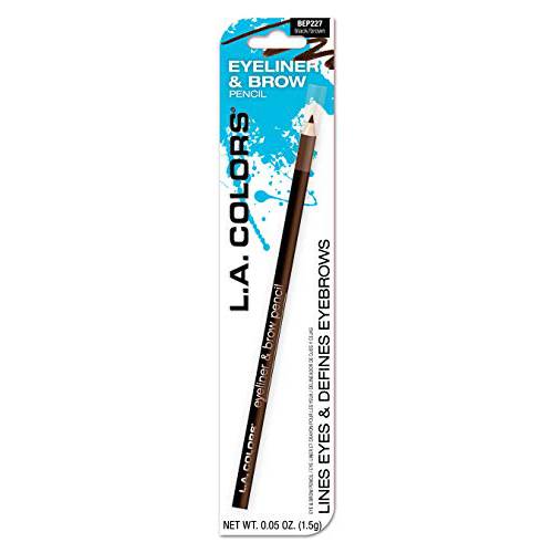 L.A. COLORS 7 Eyeliner & Brow Pencil, Black Brown, 1 Ounce (CBEP227)