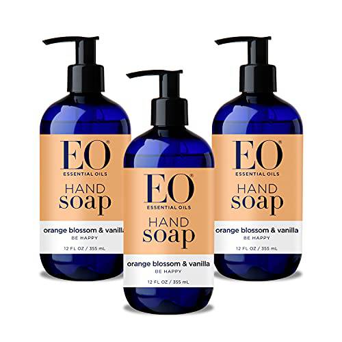 EO Hand Soap: Orange Blossom Vanilla,Clear, 12 Ounce (Pack of 3)