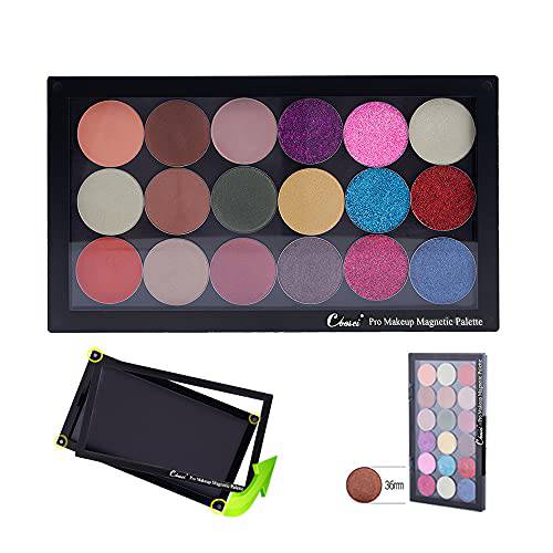 Coosei Magnetic Palette for Eyeshadow, Empty Acrylic Strong Protecting Waterproof Makeup Palette for Bathroom & Damp Scenes, Single Layer Portable Eyeshadow Palette with Magnetic Clear Window