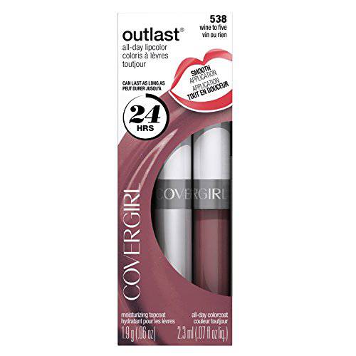 (Pack 2) Covergirl Outlast Lipcolor Wine to Five 538 0.06 Fl Oz