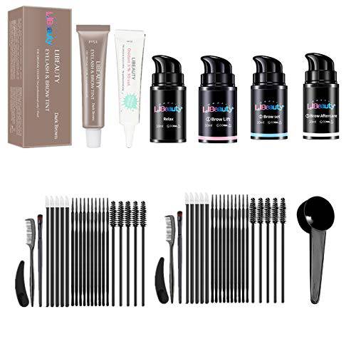 Libeauty 2 in 1 Brow Lift and Brown Hair Color Kit, Suit Quick Lifting & Voluminous T-i-n-ting with Complete Tools for Salon Grade Home DIY
