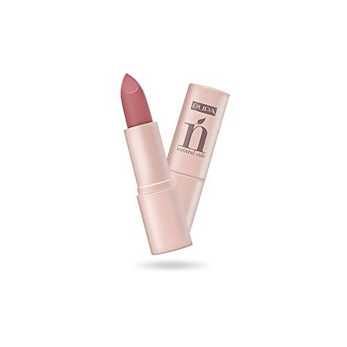 PUPA Milano Natural Side Lipstick - Lustrous, Hydrating, Cream Formula Lipsticks - Lasting Color That Stays All Day - Ultra Flattering Shades For All Skin Complexions - 002 Soft Pink - 0.14 Oz