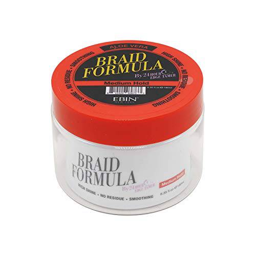 EBIN NEW YORK Braid Formula Conditioning Gel, Medium Hold, 6.35oz | Great for Braiding, Twisting, Edges, No Residue, No Flaking, Strong Hold, High Shine, Smoothing with Clean & Aloe Vera Scent