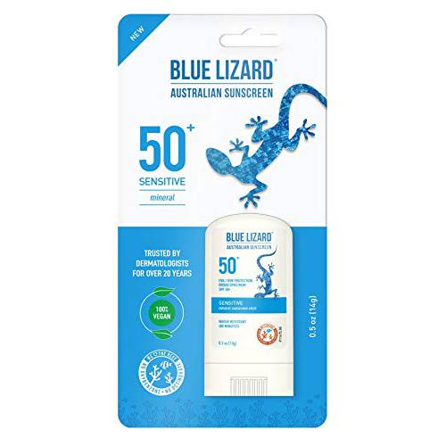 Blue Lizard Spf50+ Sensitive Stick Australian Sunscreen 0.5 Ounce (Pack of 2)