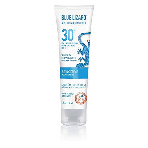 BLUE LIZARD Australian Sunscreen, Sensitive SPF 30+, 5-Ounce