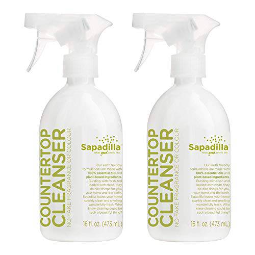 Sapadilla Grapefruit + Bergamot Biodegradable Countertop Cleanser Spray, 16 Ounce, (Pack of 4)