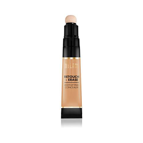 Milani Retouch + Erase Light-Lifting Concealer - Honey (0.24 Ounce) Cruelty-Free Liquid Concealer with Cushion Applicator Tip to Cover Dark Circles, Blemishes & Skin Imperfections