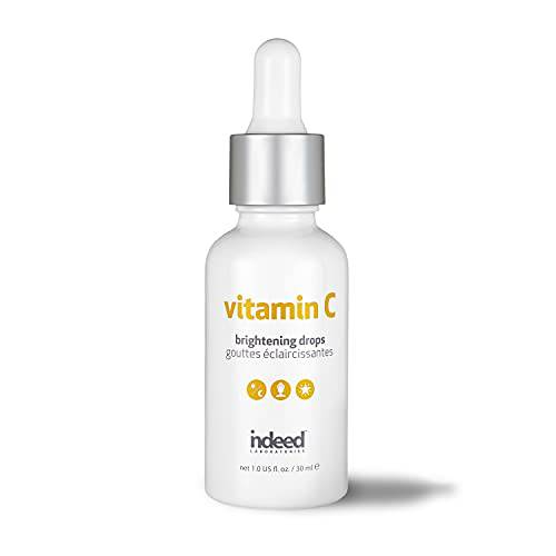 INDEED LABS Vitamin C Brightening Drops, Lightweight Facial Serum Encapsulated Form of Pure Ascorbic Acid, Aolcanic soil, and Hyaluronic Acid, Anti Aging Serum from Tamarind Seed Extract Reduces Fine lines, Wrinkles, and Hyperpigmentation, Improve the Skin’s Moisture Barrier, Elasticity, and Smoothness. 30m